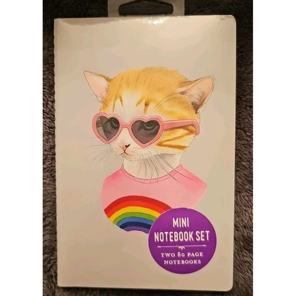 Berkley Bestiary Rainbow Kitten Passport Cover & 2 Mini Notebooks Galison